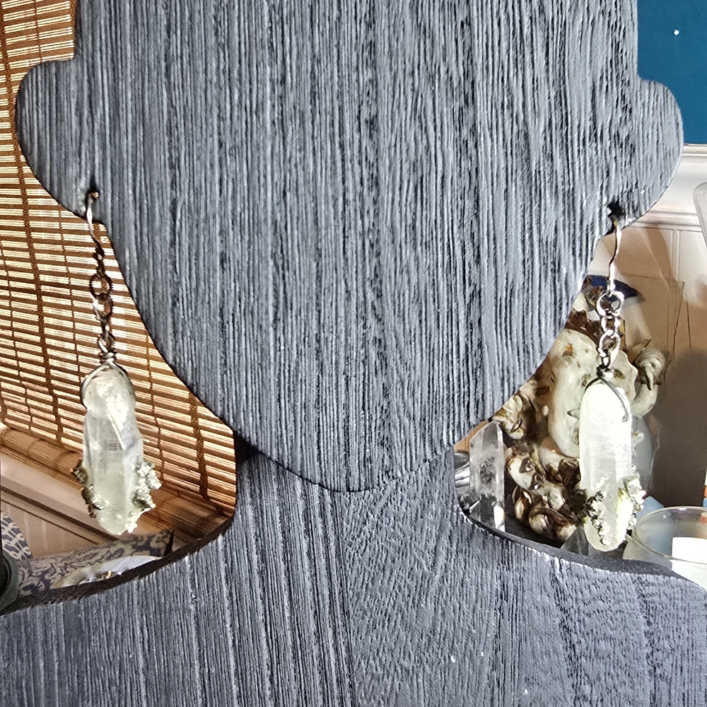 Quartz Pyrite Earrings